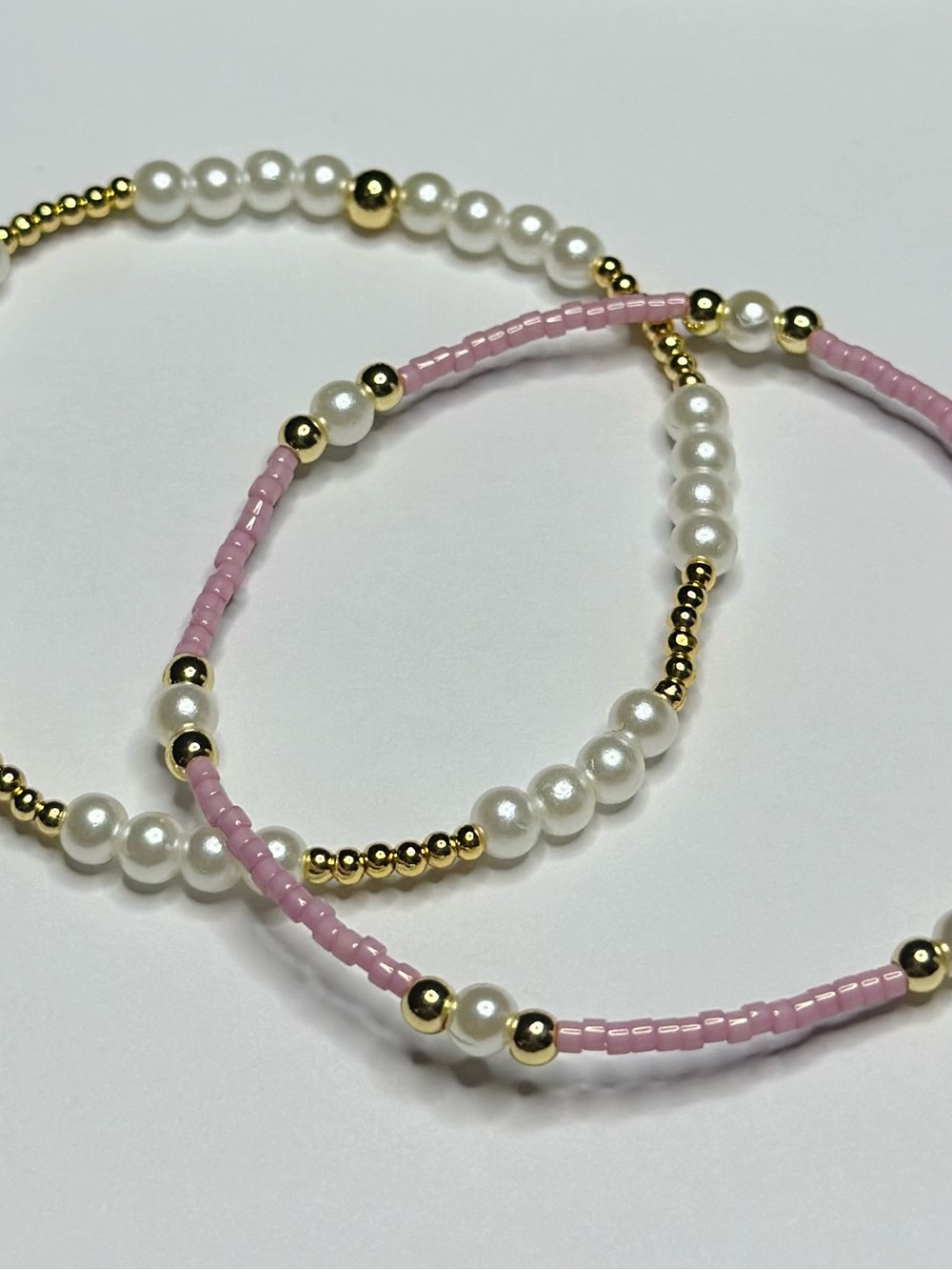 BramFam Beads Gold & Pink Pearl Beaded Bracelet Set - Women's Jewelry